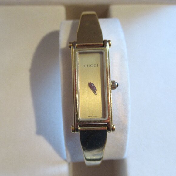 Vintage, Gucci 1500L, Ladies Watch, 18K GF, Bangle, Circa 2000, Swiss - Picture 4 of 13